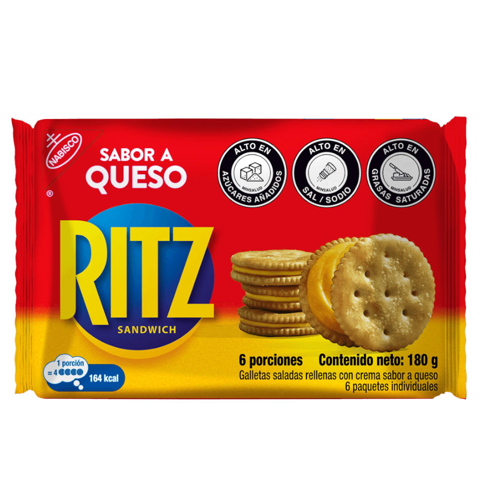 Galletas Ritz Rellena Crema Queso 6 Unidades 180Gr | SuperBooM